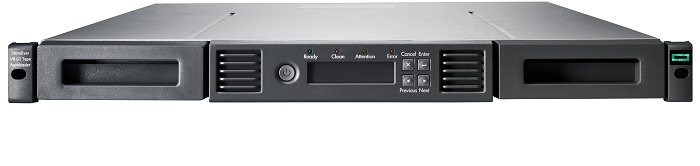 HPE StoreEver 1/8 G2 - Autocargador de cintas - 96 TB / 240 TB - ranuras: 8 - sin unidades de cintas - montaje en bastidor - 1U - lector de código de barras