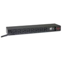 APC Metered Rack PDU AP7801B - Unidad de distribución de potencia (montaje en bastidor) - CA 120 V - 1.9 kW - input: NEMA L5-20 - conectores de salida: 8 (NEMA 5-20) - 1U - 3.65 m cable - para P/N: SMX1000C, SMX1500RM2UC, SMX1500RM2UCNC, SMX750C, SMX750CNC, SRT2K2RXLNX145