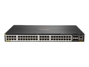 HPE Aruba 6300M - Conmutador - L3 - Gestionado - 48 x 100/1000/2.5G/5G (PoE+) + 4 x SFP56 de 1 Gb / 10 Gb / 25 Gb / 50 Gb (ascendente/apilado) - flujo de aire de delante hacia el lado - montaje en rack - PoE+ (2880 W)