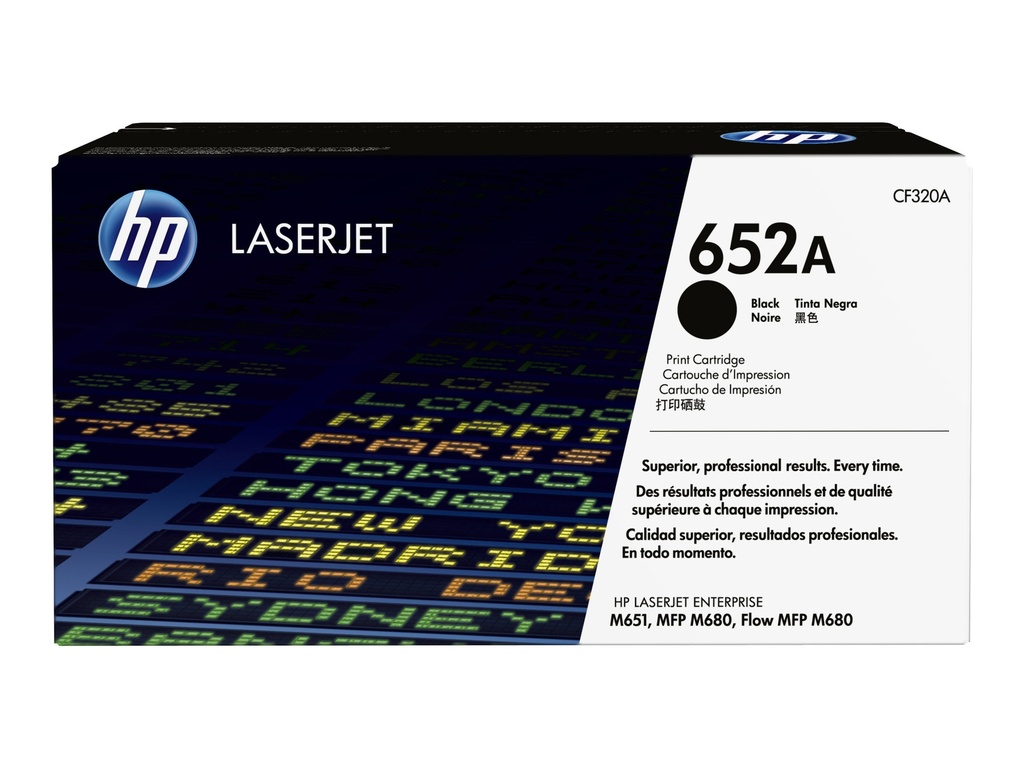 HP 652A - Negro - original - LaserJet - cartucho de tóner (CF320A) - para Color LaserJet Enterprise MFP M680; LaserJet Enterprise Flow MFP M680