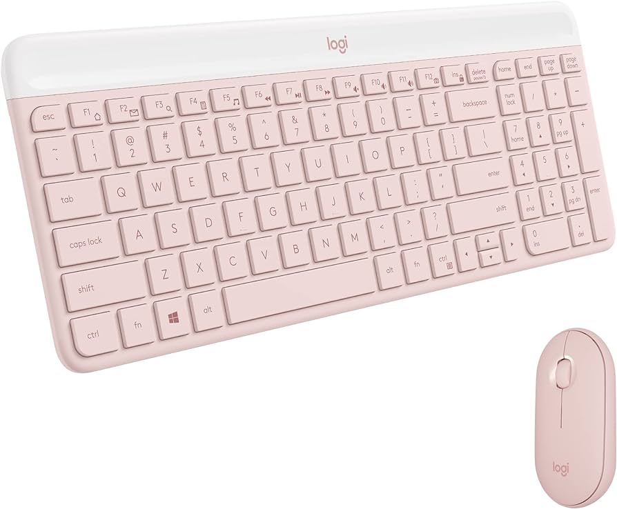 Logitech - Keyboard and mouse set - Spanish - Wireless - Rose