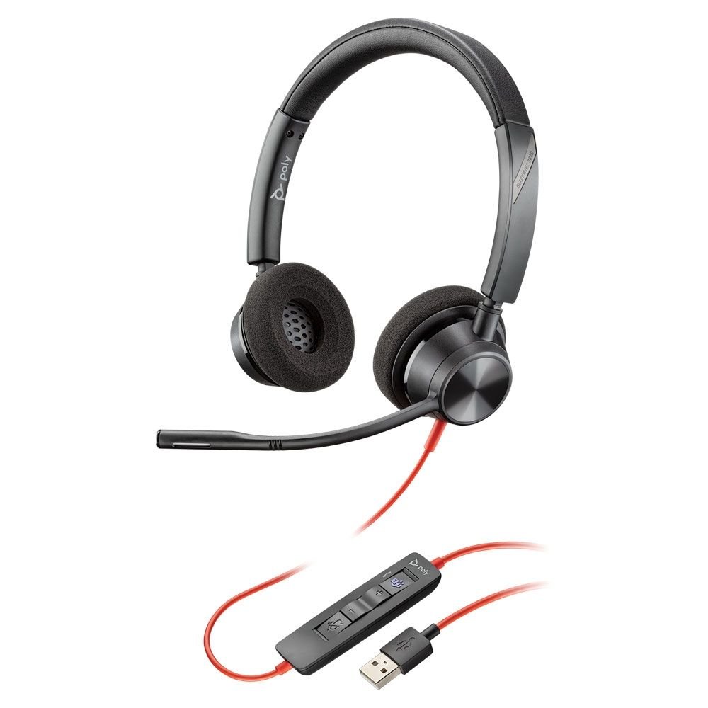 Diadema Poly Blackwire 3320 - Alámbrico - USB - Micrófono- cancelación de ruido (213934-101)
