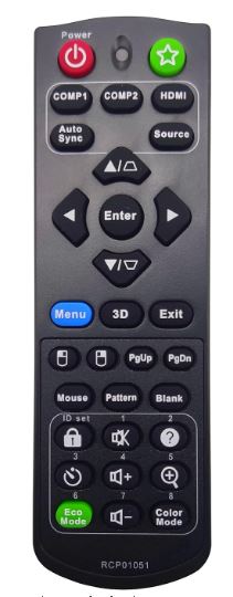 RCP01061-Marca INTECHING-Control remoto para uso con ViewSonic PJD6350, PJD6351LS, PJD6352, PJD6352LS.