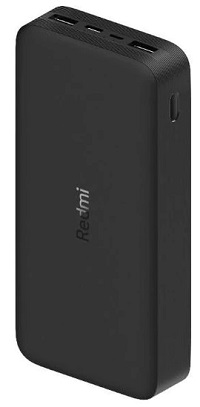 Xiaomi Redmi - Cargador portátil - 20000 mAh - 74 Wh - 18 vatios - 3.6 A - Fast Charge - 2 conectores de salida (USB) - negro