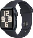 Apple Watch SE (GPS) - 2ª generación - 44 mm - aluminio de medianoche - reloj inteligente con pulsera deportiva - fluoroelastómero - medianoche - tamaño de la banda: S/M - 32 GB - Wi-Fi, Bluetooth - 32.9 g