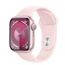 Apple Watch Series 9 (GPS) - 45 mm - aluminio rosa - reloj inteligente con pulsera deportiva - fluoroelastómero - rosa claro - tamaño de la banda: S/M - 64 GB - Wi-Fi, UWB, Bluetooth - 38.7 g