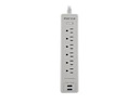 Forza - Surge protector - AC 110/220 V - 6 Tomas de Corriente - 500J 2Pack GR/BK
