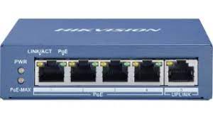 Hikvision DS-3E0505P-E - Conmutador - sin gestionar - 4 x 10/100/1000 (PoE+) + 1 x 10/100/1000 (enlace ascendente) - sobremesa - PoE+ (60 W) - alimentación cc