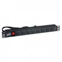 Mtlreg008-pr regleta para rack 19 ancho 8 tomas 15amp 110 voltios 3 luces indicativas de proteccion teklink