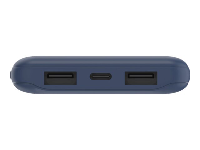 Belkin - Cargador portátil - 10000 mAh - 18 vatios - 3 conectores de salida (2 x USB, 24 pin USB-C) - azul