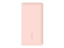 Belkin - Cargador portátil - 10000 mAh - 18 vatios - 3 conectores de salida (2 x USB, 24 pin USB-C) - oro rosa