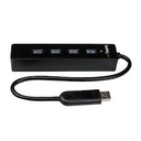 StarTech.com Adaptador Concentrador Hub Ladrón USB 3.0 Super Speed 4 Puertos Salidas Portátil para Laptop Ordenador - Negro - Hub - 4 x SuperSpeed USB 3.0 - sobremesa - para P/N: FCREADMICRO3, MSDREADU3CA