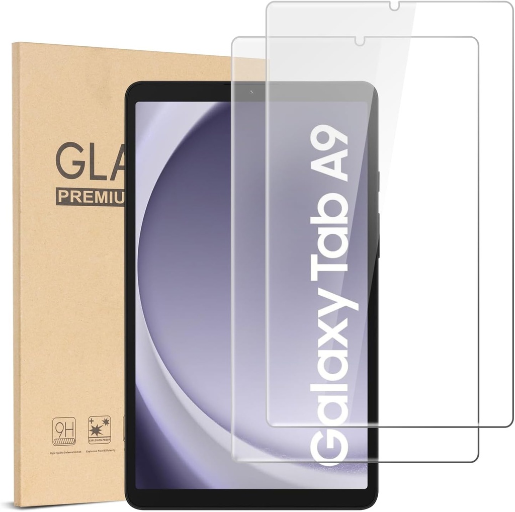 B0CJ99CFT3-CoBak Paquete de 2 protectores de pantalla para Galaxy Tab A9 de 8.7 pulgadas 2023, vidrio templado con claridad HD, resistencia a los arañazos e instalación sin burbujas, bordes rectos