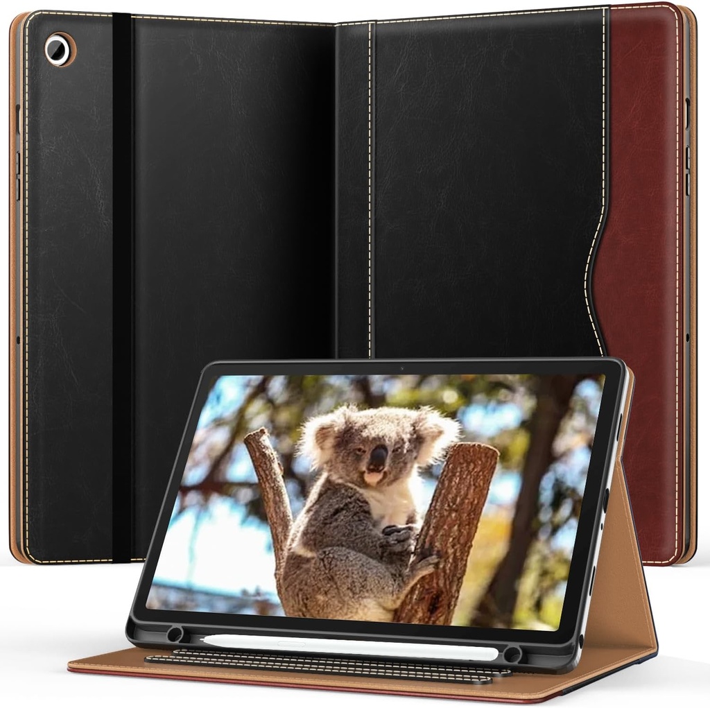 ‎B0CMH5S5GH-OKP Funda para Samsung Galaxy Tab A9+ de 11 pulgadas 2023 (SM-X210/X216/X218), piel sintética con soporte multiángulo, soporte para bolígrafo, función de encendido y apagado automático para tableta