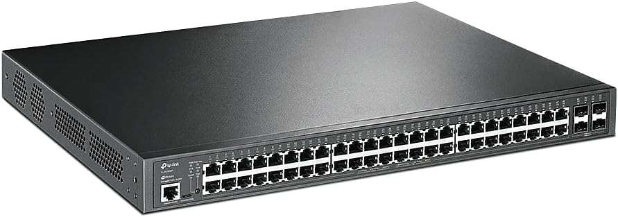 TP-Link JetStream TL-SG3452P V1 - Conmutador - Gestionado - 48 x 10/100/1000 (PoE+) + 4 x Gigabit SFP - montaje en rack - PoE+ (384 W)