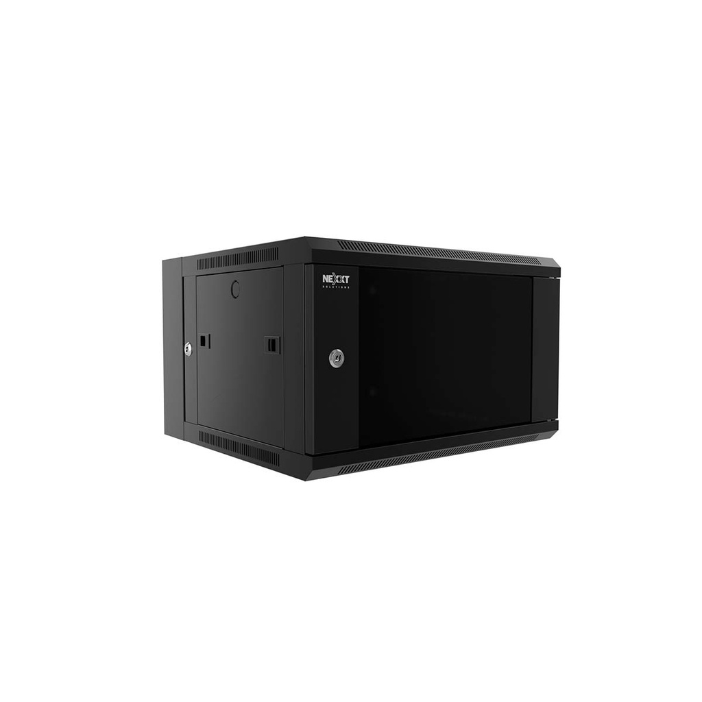 Nexxt Solutions Infrastructure - Wall mount enclosure - SPCC steel / Tempered glass - Black / RAL 9005 - 9U 600X600