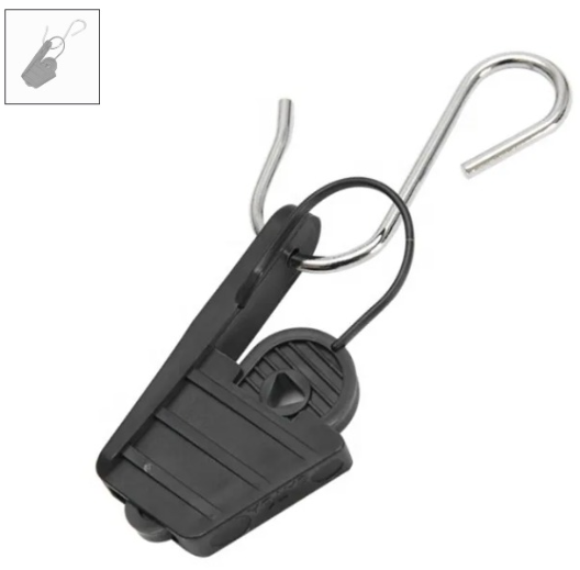 FIB-SM2-CLAMP -ABRAZADERA DE TENSIÓN CON GANCHO S PARA FIBRA FTTH DROP TENSORA