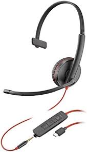 Poly Blackwire 3215 - Blackwire 3200 Series - auricular - en oreja - cableado - cancelación de sonido activo - conector de 3,5 mm, USB-A - negro - Certificado por Skype, Certificado por Avaya, certificado con Cisco Jabber