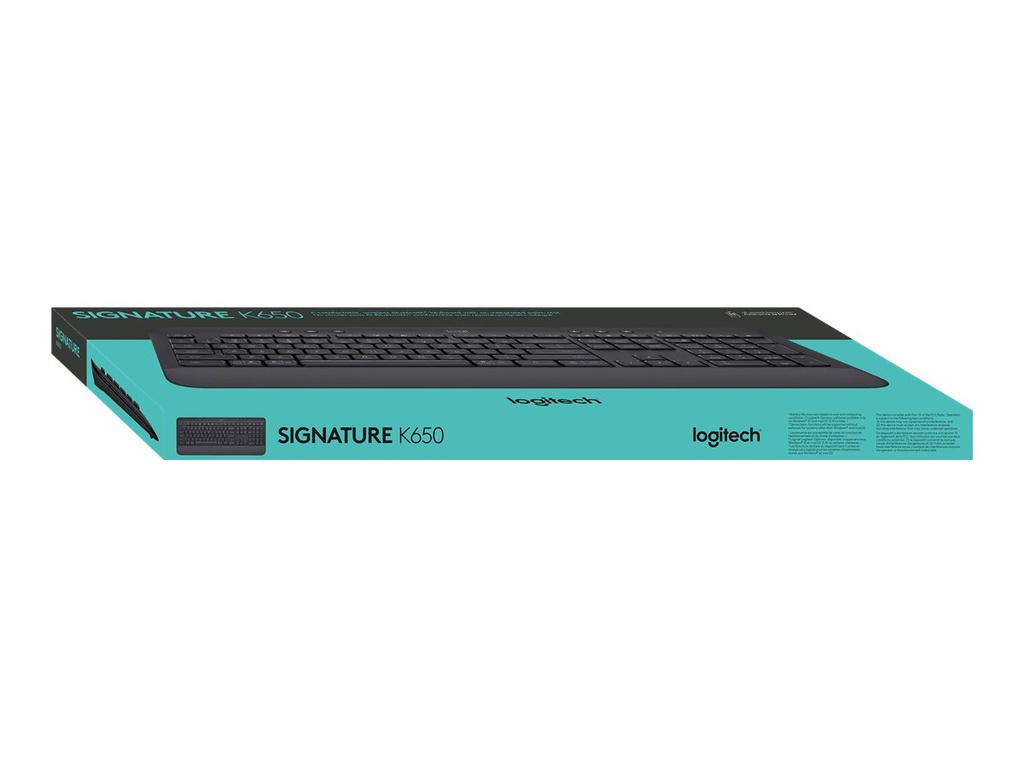 Logitech Signature K650 Comfort Full-Size Wireless Keyboard with Wrist Rest, Graphite - Teclado - inalámbrico - Bluetooth LE - grafito