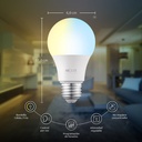 Nexxt Solutions Connectivity - Light Bulb - A19 CCT 110V 2PK - Conexion Wi-Fi - Bombillo de luz blanca regulable - Compatible con Amazon Alexa y Google Assistant - 800 Lumen - 9W (Equivalente a 60 W) - 110 V /220 V