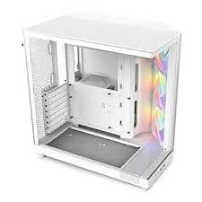 NZXT H series H6 Flow - Mid tower - ATX - panel lateral con ventana (cristal templado) - sin fuente de alimentación - blanco mate - USB/Audio