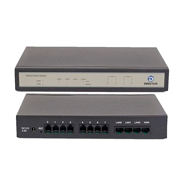 DAG1000-4O-V421·Protocol:SIP·4 FXO, 1 WAN, 3 LAN, and T.38 FAX·G.711.G.723.1.G.729A ·WEB."