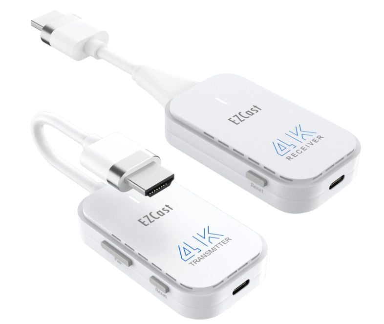 EZCast Transmisor y receptor HDMI 4K a HDMI, HDMI inalámbrico, espejo de pantalla y extensión a TV y proyector para portátil/PC
