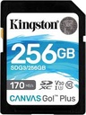 Kingston Canvas Go! Plus - Tarjeta de memoria flash - 256 GB - Video Class V30 / UHS-I U3 / Class10 - SDXC UHS-I