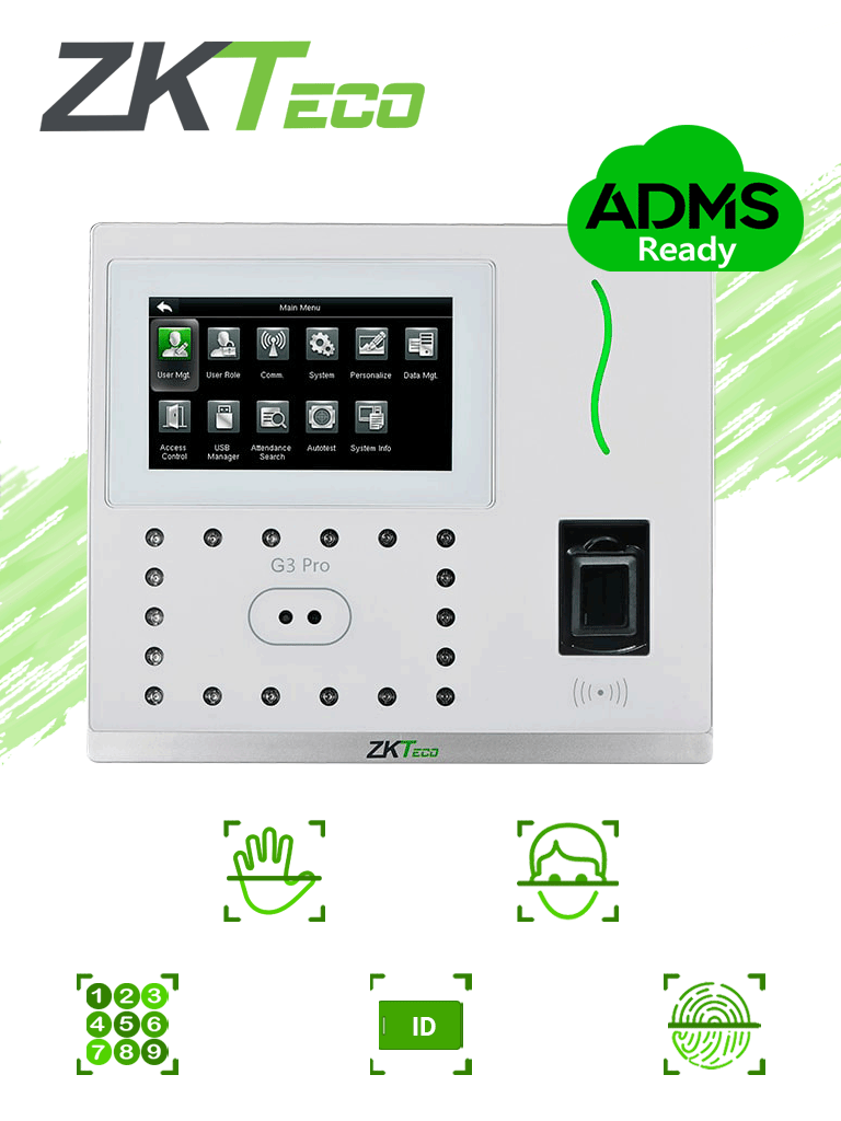 ZKTECO G3 PRO - Control de Acceso y Asistencia Facial y Palma