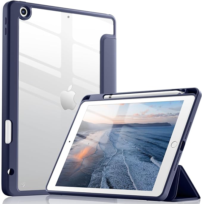 Funda compatible con iPad 10.2 de 9ª/8ª/7ª generación/apagado y encendido automático, azul marino