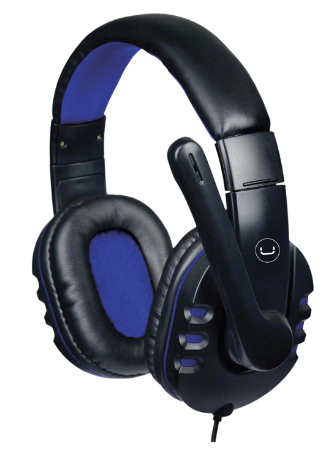 AUDIFONO UNNO ACE 14 (HS7214BL) USB NEGRO CON AZUL C/ MICROFONO