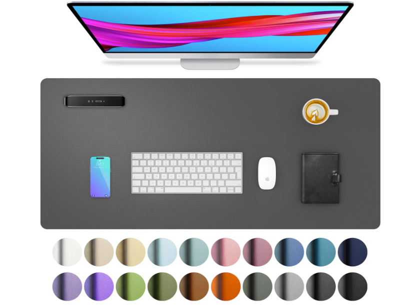 Protector de piel para escritorio, antideslizante, de piel sintética, tapete para mouse, cubierta para escritorio de oficina
