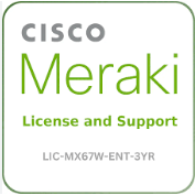 LIC-MX67W-ENT-3YR - LA CISCO MERAKI 3YR MX67W ENT LICS AND SUP