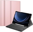 Funda de teclado para Samsung Galaxy Tab S9 FE 5G de 10.9 pulgadas/Galaxy Tab S9 de 11 pulgadas 2023 con soporte para bolígrafo-Oro Rosa