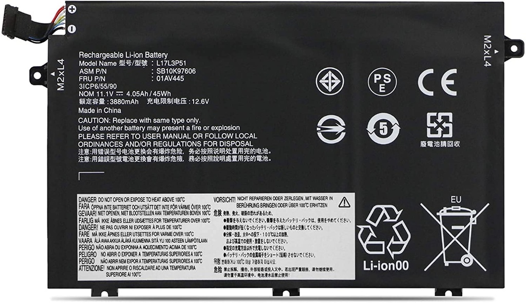 L17L3P51- compatible con Lenovo ThinkPad E14 E15 E480 E485 E495 E580 E585 E490 E590 E595 Series SB10K79606 01AV445 L17C3P51 01AV 448L US 17M3P52 01AV447 L17M3P51 01AV446