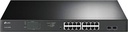 TP-Link JetStream TL-SG1218MPE - Conmutador - inteligente - 16 x 10/100/1000 (PoE+) + 2 x Gigabit SFP - montaje en rack - PoE+ (192 W) - CA 100 - 240 V