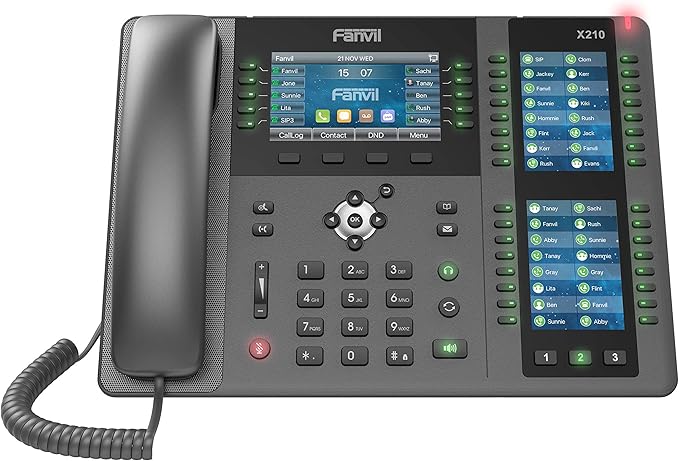 TELEFONO FANVIL EMPRESARIAL IP DOS PANTALLAS, 10 CUENTAS 20 LÍNEAS, POE 10/100/1000  X210