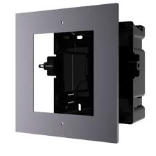 Hikvision - Kit de montaje (marco, tornillos, panel frontal) - para sistema de intercomunicación de vídeo - plástico, aluminio para aviación - montaje enrasado
