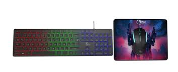 Xtech - MM Keyboard wls, mouse wls, mouse pad XL and USB 3.0 Hub Kit - Spanish - Wireless / Wired - 2.4 GHz / USB - Black - XTK-320S