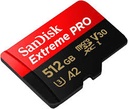 SanDisk Extreme Pro - Tarjeta de memoria flash (adaptador microSDXC a SD Incluido) - 512 GB - A2 / Video Class V30 / UHS-I U3 / Class10 - microSDXC UHS-I