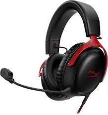 HyperX Cloud 3 - Auricular - tamaño completo - cableado - USB, conector de 3,5 mm - negro, rojo