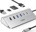 Hub USB C, estación de acoplamiento USB 10 en 1, adaptador USB a Ethernet de aluminio con HDMI 4K, PD 100W, Ethernet de 1 Gbps, USB-C y 2 USB A 3.0 5 Gbps, 2 USB 2.0, ranura SD/TF para MacBook