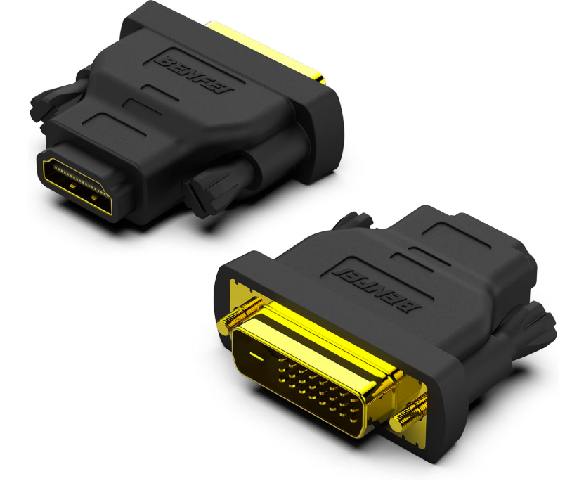 BENFEI Adaptador DVI a HDMI, DVI-D bidireccional a HDMI macho a hembra