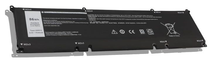 DELL Batería de Li-ion, Voltaje: 11.4V. Capacidad: 86Wh, Celdas: 6-Cell.
