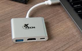 Xtech - Video adapter - USB Type C - HDMI (f) Type C(f) USB 3.0(f) - Aluminum - 3 in one XTC-566