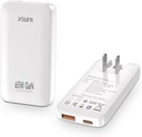 Klip Xtreme - Power converter / charger - 65 Watt - 2 x 24 pin USB-C - Laptop / Macbooks / Notebook / Cellular phone / Tablet - Wall - Para Smartphones, tablets, small devices - Slim