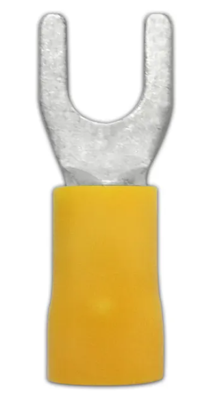 Terminal horquilla amarilla 3/16" 12-10 AWG 10 uds