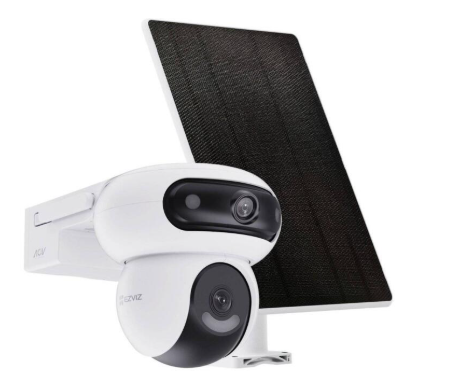 CS-HB90-SP-R100-4MP- Cámara Wifi, doble lente 2K c/u, con panel solar, Co-detección para seguimiento inteligente automático, Rotaciones duales para una visión ultra flexible, V