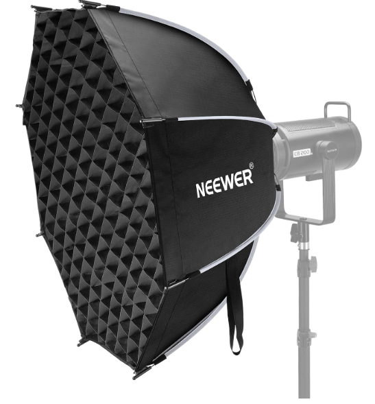 NEEWER NS92P Caja de luz octogonal de 35.4 pulgadas, caja suave parabólica de liberación rápida con montaje Bowens, difusores, rejilla, bolsa compatible con Aputure 120d compatible con Godox SL60w NEEWER Q4