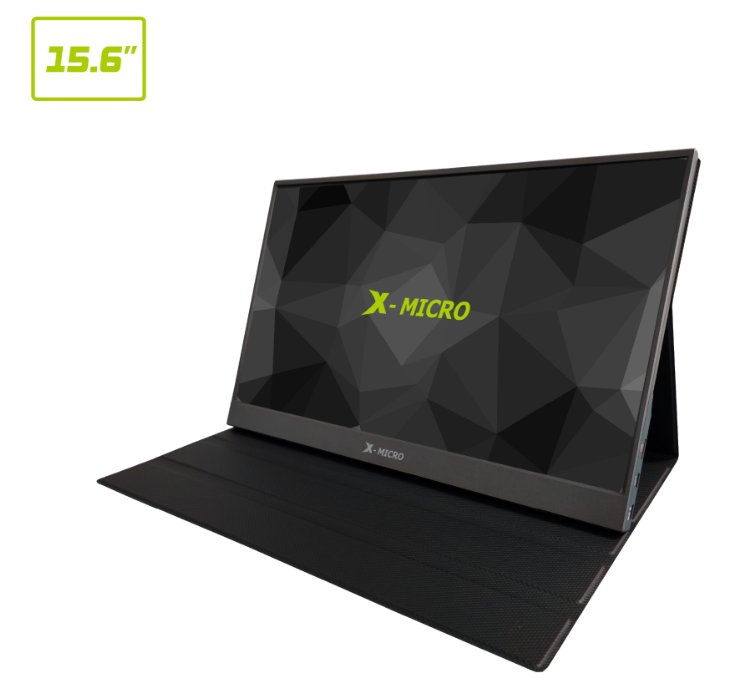 X16F-PTB156E - Monitor Portátil X-MICRO 15.6" - Pantalla: IPS Full HD, Resolución 1920 x 1080 Full HD @60Hz - Conexiones: Mini HDMI, Type-C - Alimentación: USB-C - Parlante.